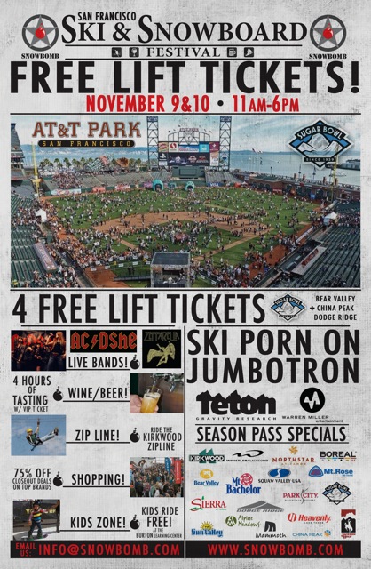 FREE Ticket to SnowBomb  Ski & Snowboard Festival in San Francisco
