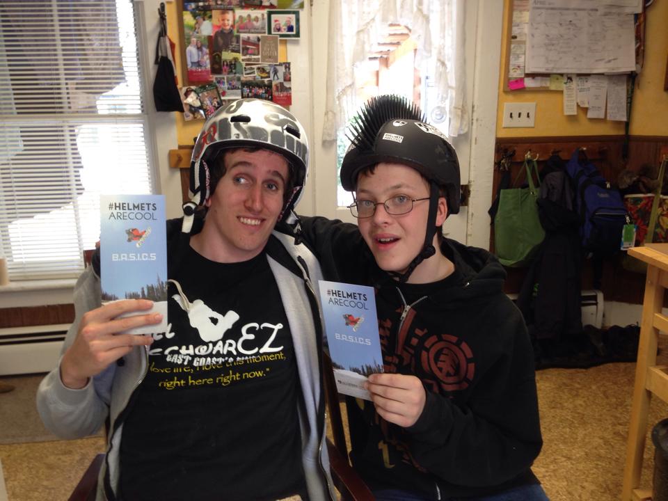 High Fives Athlete Michael Schwarz with his friend Adam Landry at home in Chester. VT (Photo Courtesy: Schwarz Family)