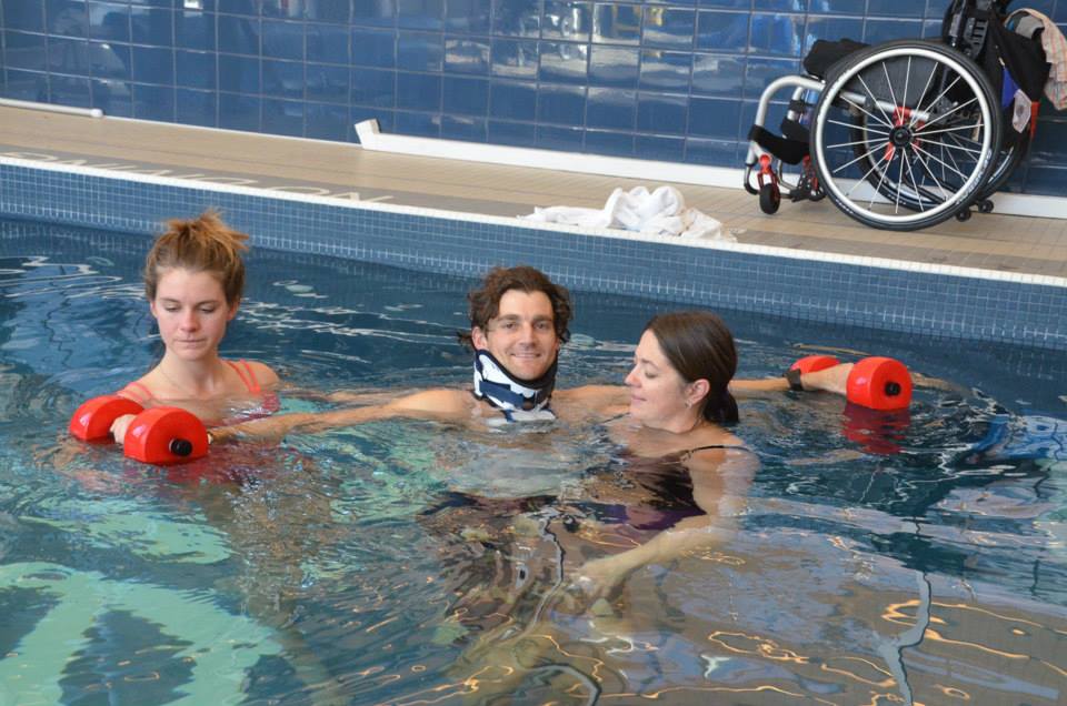 #HighFivesAthlete Bond Camp in the pool @ Craig Hospital | Photo | Mary Pat Harris