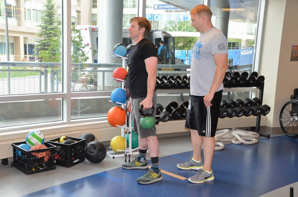 Harris working out at Craig Hospital | Photo Courtesy Mary Pat Harris