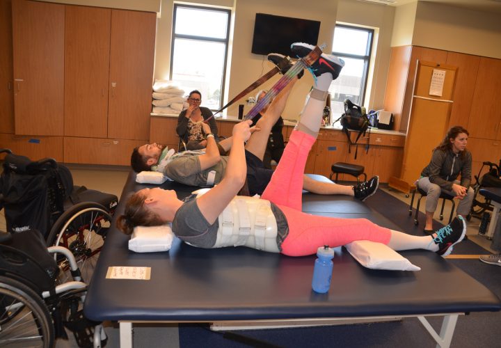 Megan during a therapy session at Craig Hospital. PC MaryPat Harris