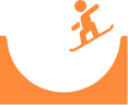 snowboarder in halfpipe icon