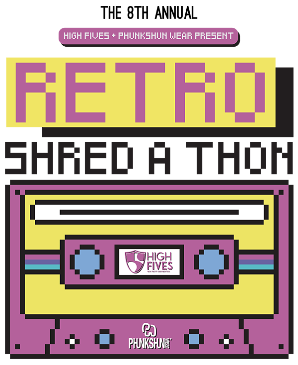 retro shred-a-thon logo 2023